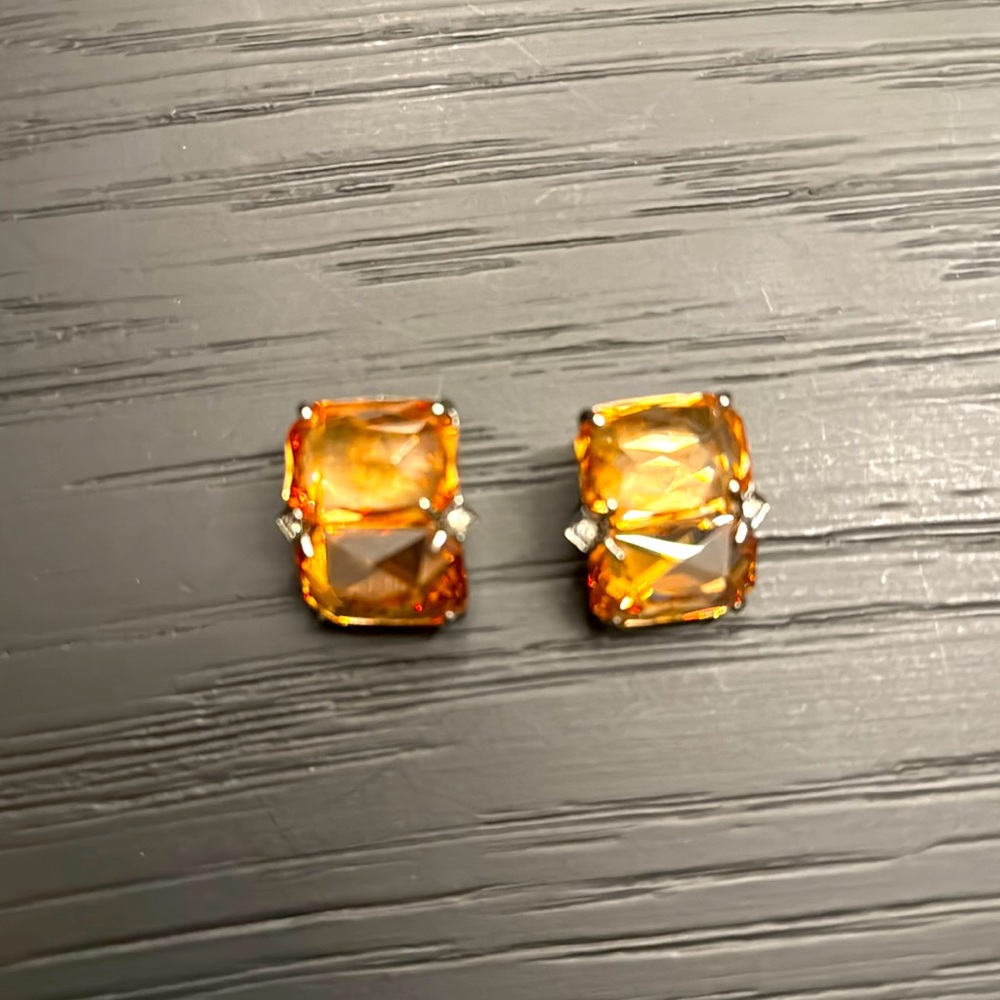 Stunning “imperial topaz” clip on earrings